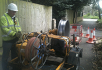 Fibre cable being installed